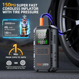 4 in 1 Car Jump Starter 5000A with Air Compressor 150PSI Tire Inflator