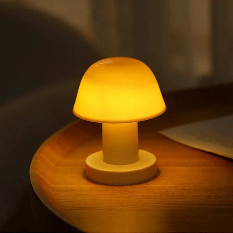 Mini Mushroom LED Night Light Battery Powered Portable Desk Lamp Home Decor