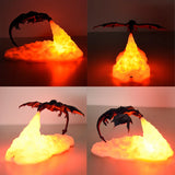 3D Printed Dragon LED Night Light USB Rechargeable Fire Glow Lamp for Kids Bedroom