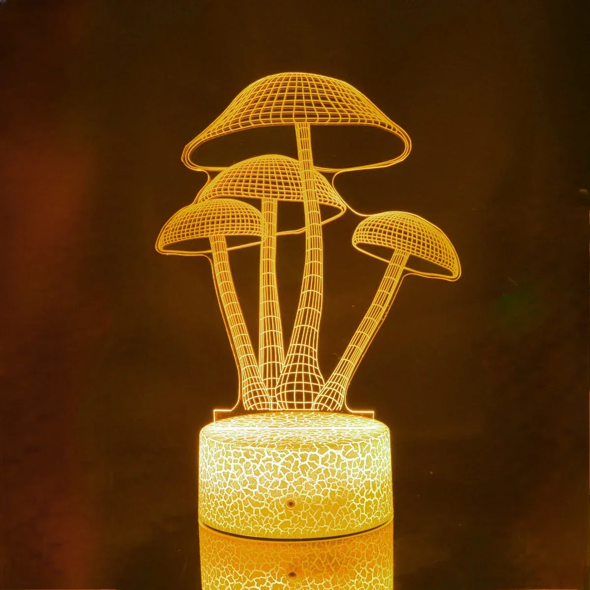Mushroom 3D LED Night Light for Kids Bedroom Color Changing Illusion Bedside Lamp