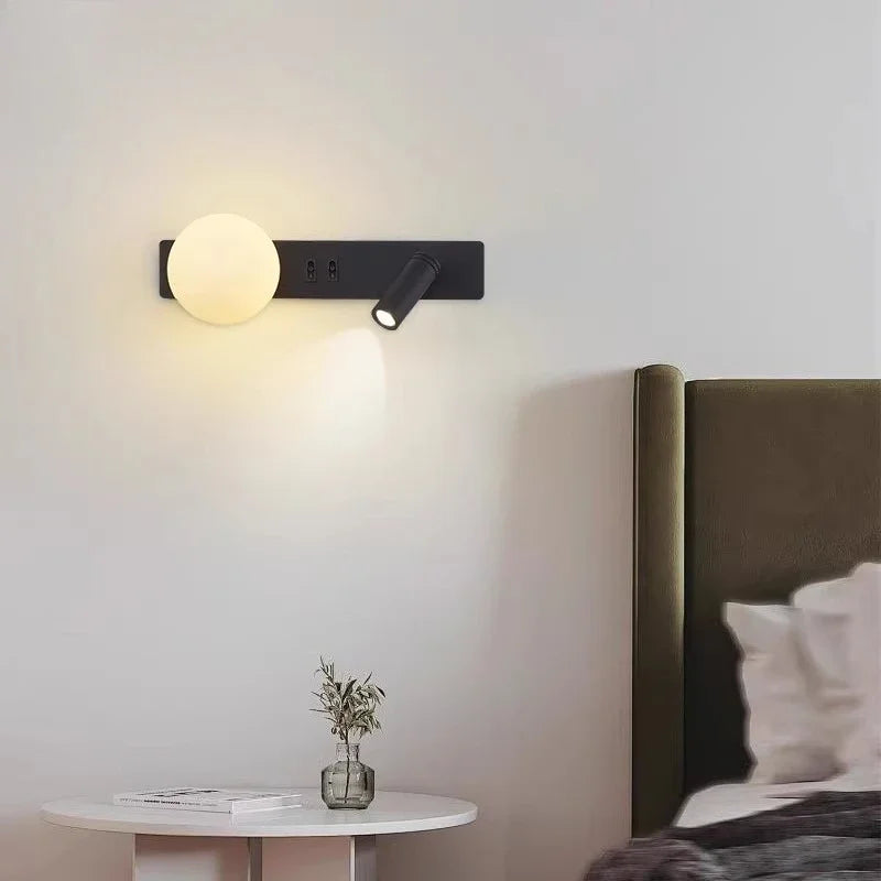 Minimalist LED Wall Sconce Italian Style Bedroom Bedside Living Room Light