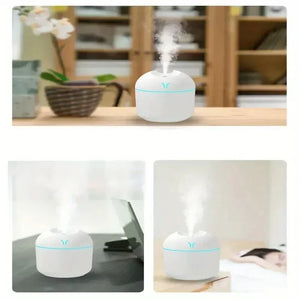 Compact USB Aroma Diffuser Humidifier with LED Night Light for Home and Car Use