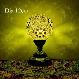 Turkish Mosaic Ball Table Lamp Handcrafted Art Deco Glass Romantic Bedside Light