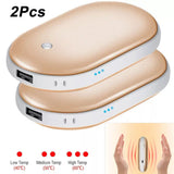 2-Pack 10000mAh USB Rechargeable Hand Warmers Power Bank Electric Fast Heater