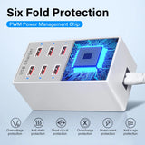 12 Port USB Charging Station Dock Fast Power Adapter for Phone Tablet Laptop