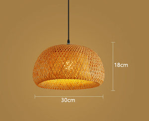 Handwoven Bamboo Rattan Pendant Lamp – Natural Wicker LED Hanging Light E27