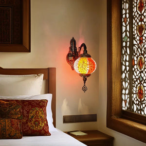 Vintage Bohemian Mosaic Glass Wall Lamp Indoor Lighting for Bedroom, Hall & Bar