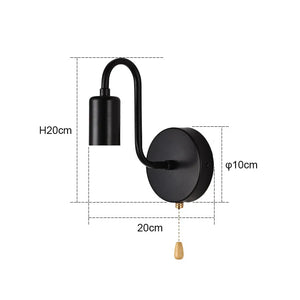 Industrial Black Wall Sconce – Nordic E27 Iron Lamp for Bedroom & Bathroom Decor
