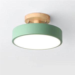 Nordic Flush Mount Ceiling Light Wood Round Hallway Bedroom Bathroom Lamp