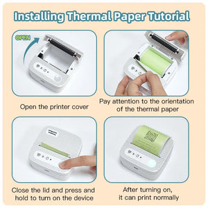 Portable Mini Photo Printer Bluetooth Inkless Thermal Sticker Label Maker B3