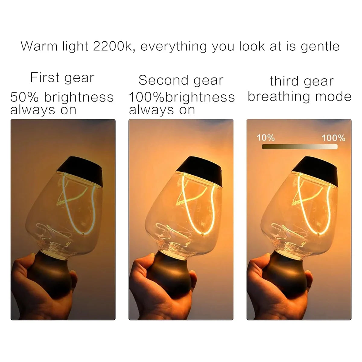 Rechargeable Dimmable LED Filament Table Lamp – Nordic Cordless Bedside Light