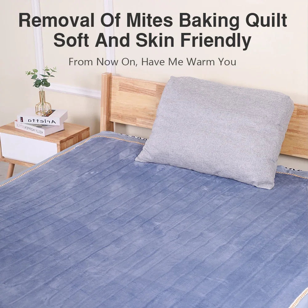220V Electric Blanket Flannel Heated Mattress Pad Thermostat Auto Shut Off