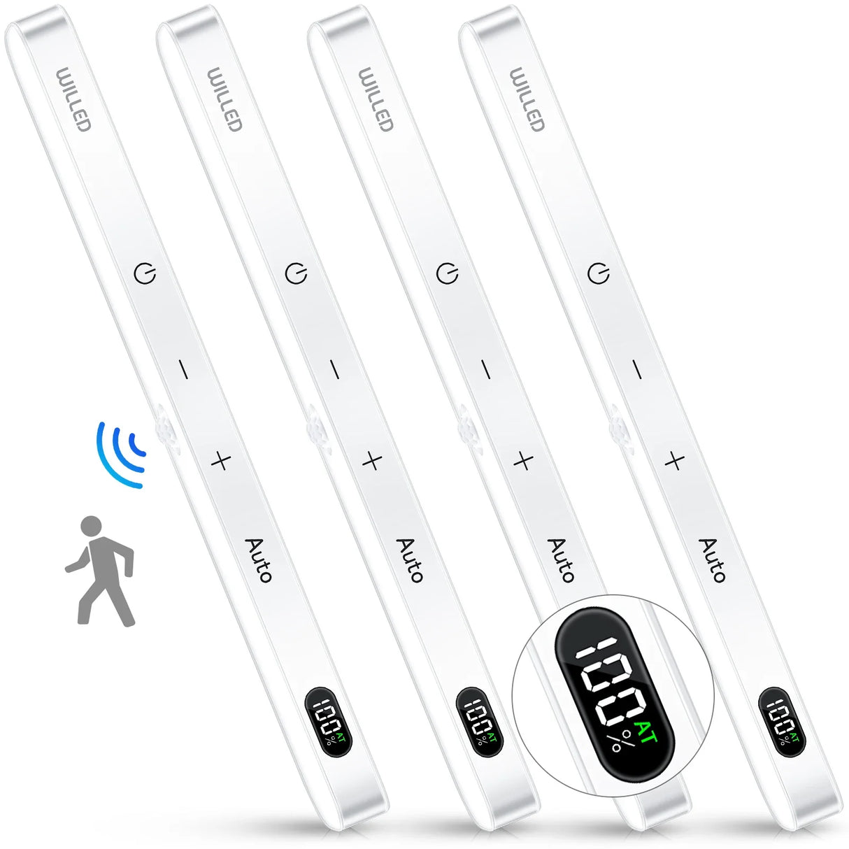 Motion Sensor LED Cabinet Light 60LED Rechargeable Wireless Under Cabinet Lamp