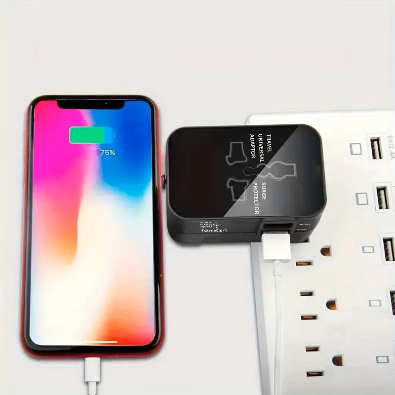 Universal AC Power Adapter EU US Plug Converter Dual USB Travel Charger