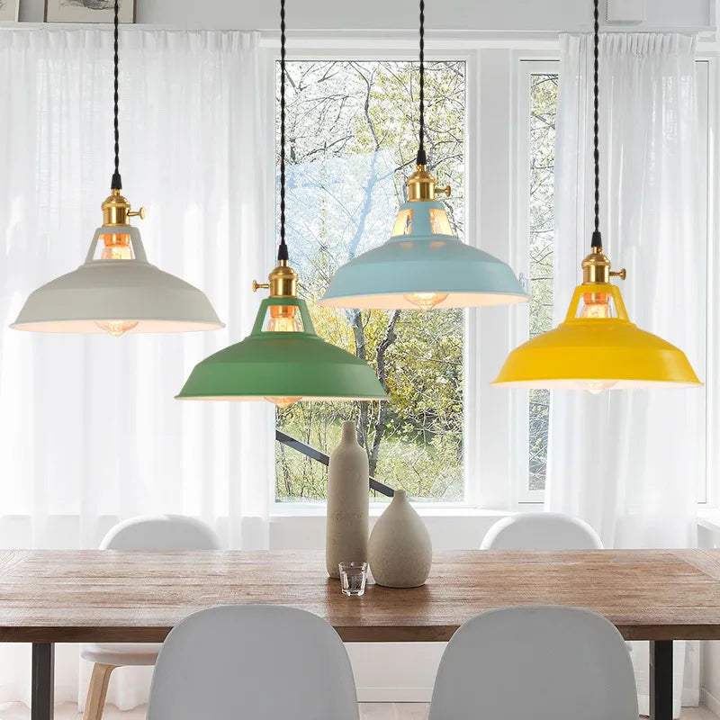 26cm LED Pendant Light 7-Color Dimmable with Scandinavian Wood Decor