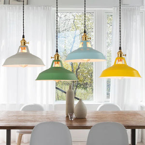26cm LED Pendant Light 7-Color Dimmable with Scandinavian Wood Decor
