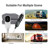 12V Heated Electric Blanket Plush Travel Heating Mat for Car RV SUV Winter