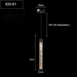 LED Water Drop Bubble Pendant Light Crystal Hanging Lamp Bedroom Dining Decor