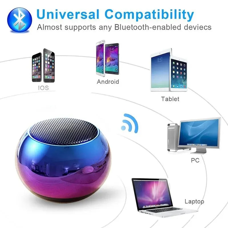 Portable Wireless Bluetooth Speaker Mini Subwoofer Heavy Stereo Outdoor Steel