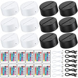 12 Pcs 3D LED Light Lamp Bases 16-Color Remote USB Stand for Acrylic Resin Glass