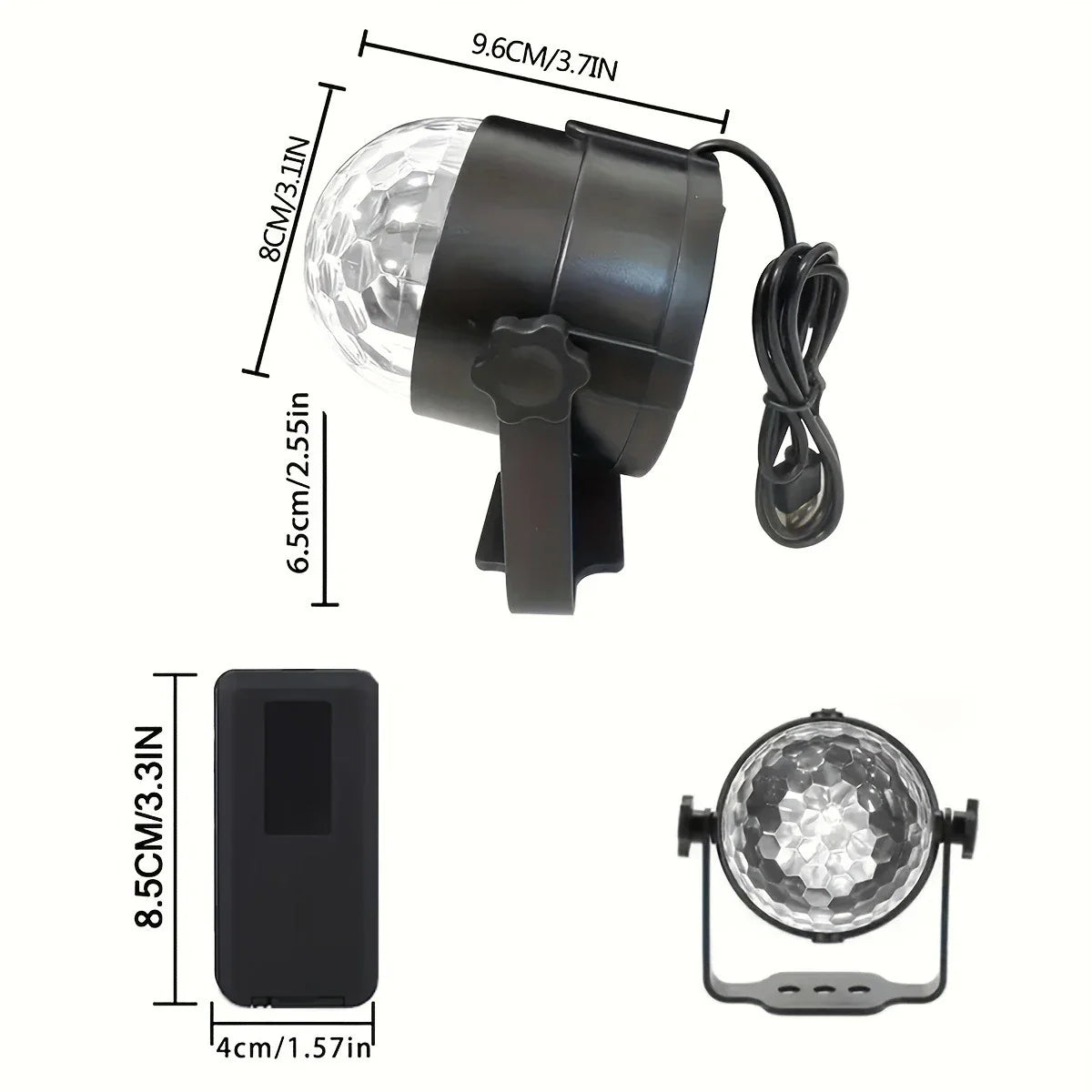 Sound Activated Rotating Disco Ball Light RGB LED Party Stage Lamp for Home