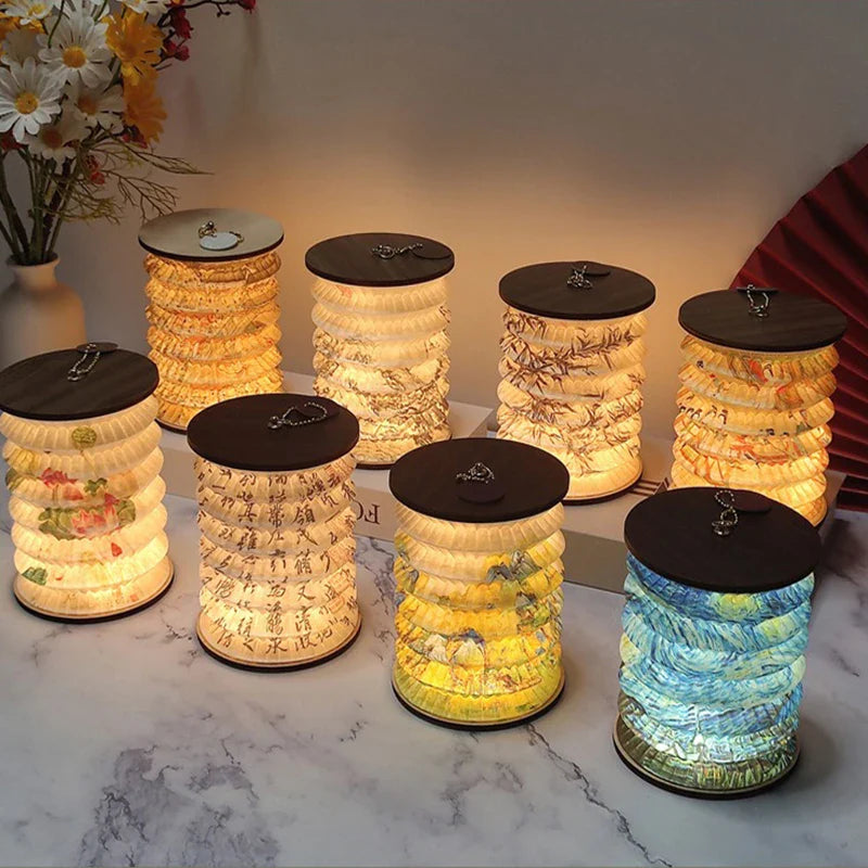 Foldable Touch Dimmable LED Table Lamp USB Rechargeable Portable Bedside Lantern