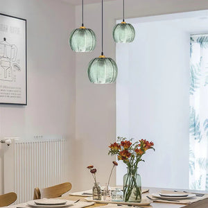Modern Glass Pendant Light – Green Leaf Hanging Lamp for Bedroom & Living Room