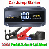 2000A Car Jump Starter Power Bank 12V Emergency Booster for Gas Diesel