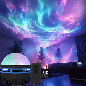 LED Northern Lights Projection Lamp Aurora Borealis USB Remote Color-Changing Light