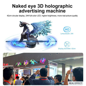 42CM WiFi 3D Hologram Fan Holographic Projector Advertising Display Light