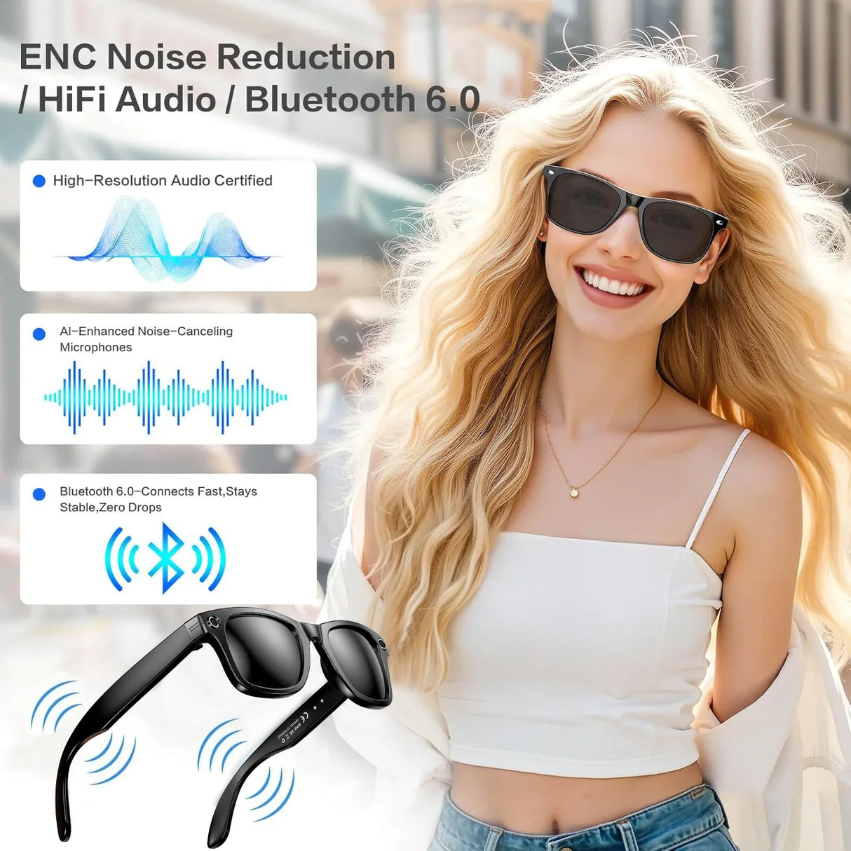 AI Camera Smart Glasses Color-Changing Translation Photo Video Recording Sunglasses