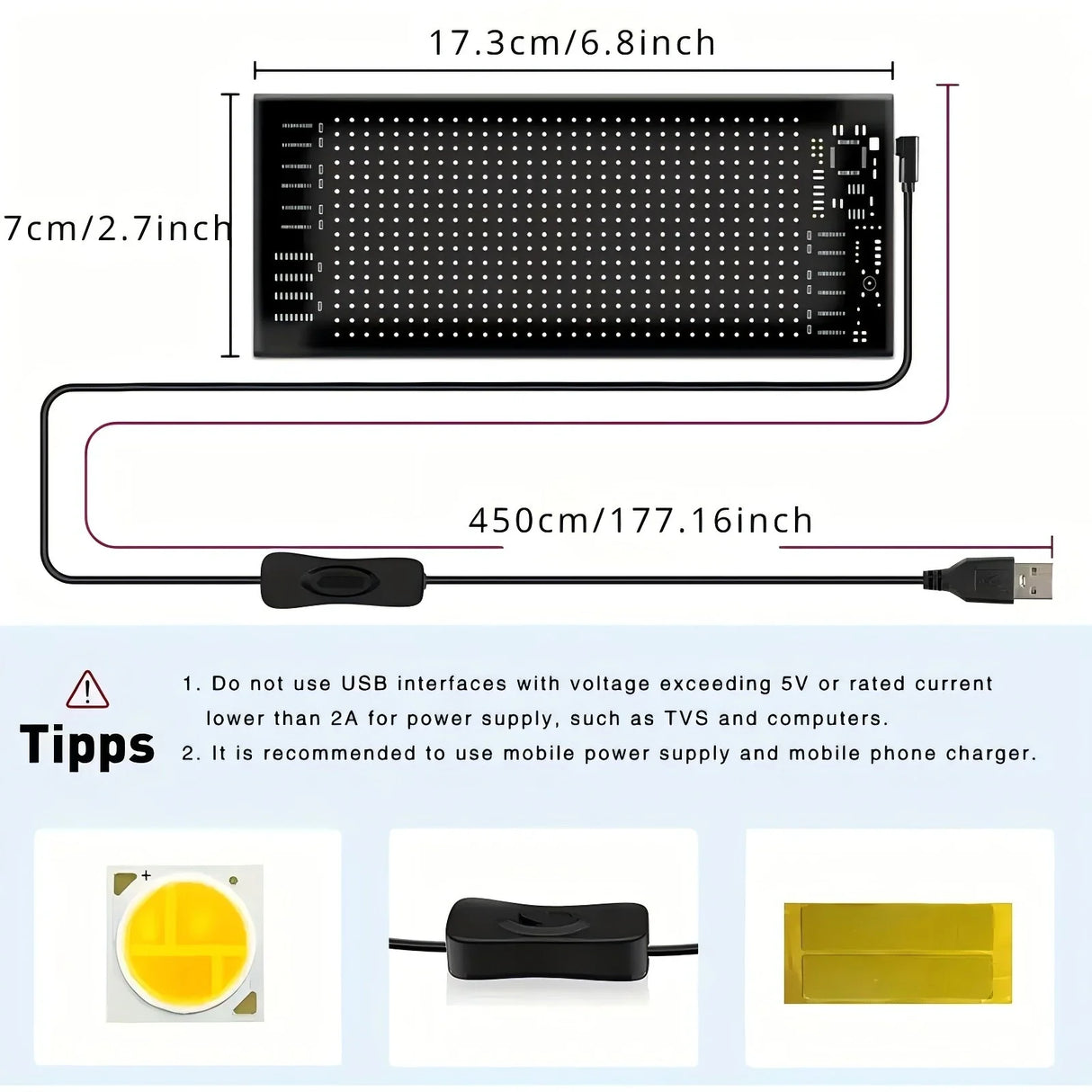 Programmable Scrolling LED Sign – Flexible Devil Eyes Light for Car & Store Display