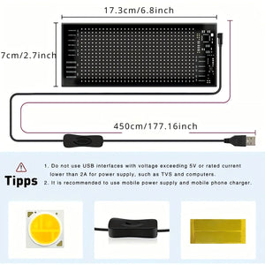 Programmable Scrolling LED Sign – Flexible Devil Eyes Light for Car & Store Display
