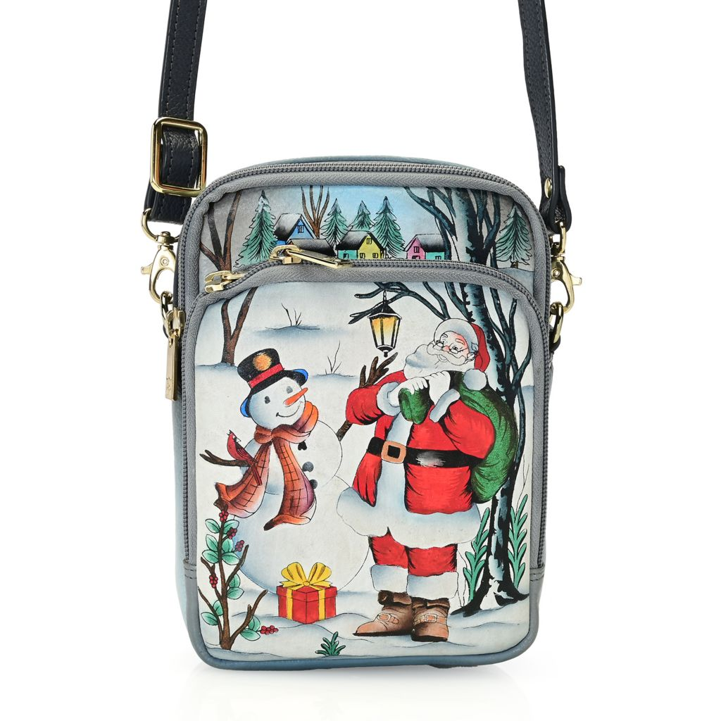 Anuschka Hand-Painted Leather Travel Crossbody Organizer