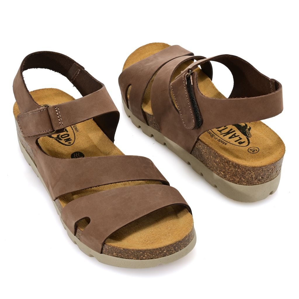 Plakton Comodoro Leather Wedge Sandals