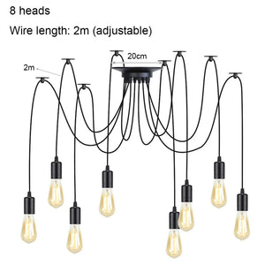 DIY Spider Chandelier Vintage Industrial Pendant Ceiling Light Home Hanging Lamp