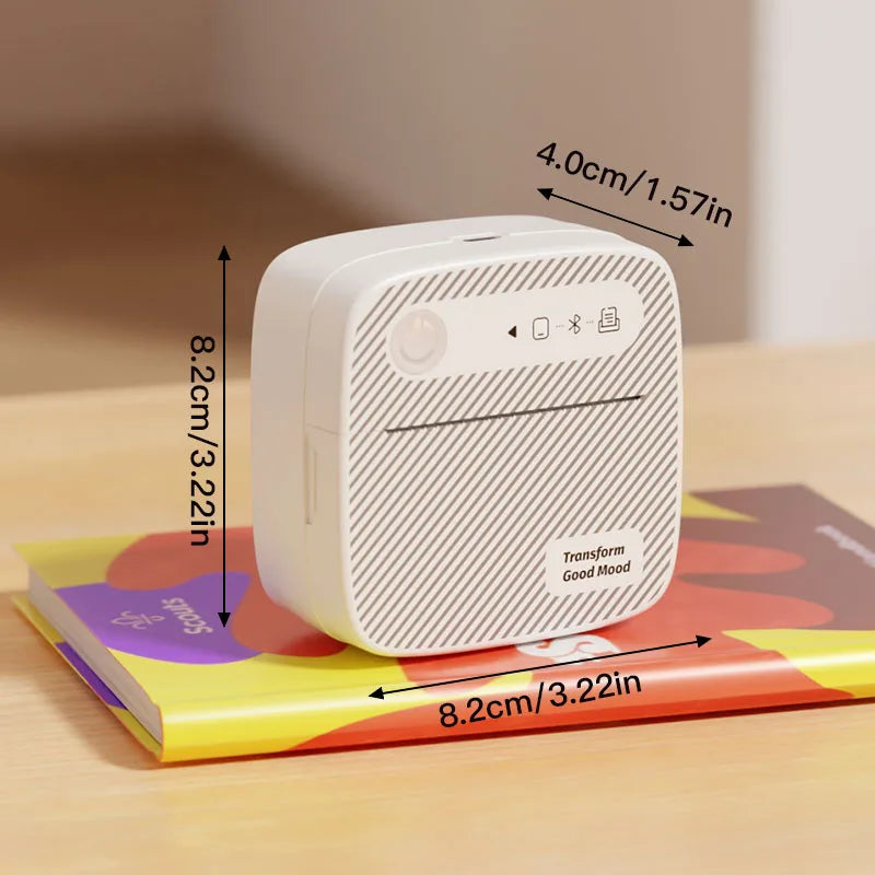 Portable Mini Photo Printer Bluetooth Inkless Thermal Sticker Label Maker B3
