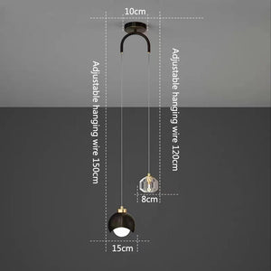 Modern Crystal Pendant Light Luxury Nordic Hanging Lamp Bedroom Living Room