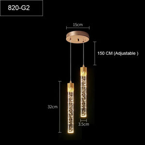 LED Water Drop Bubble Pendant Light Crystal Hanging Lamp Bedroom Dining Decor