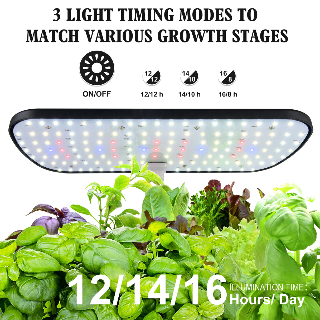 12 Pod Hydroponic Growing System Indoor Herb Garden LED Grow Light Timer