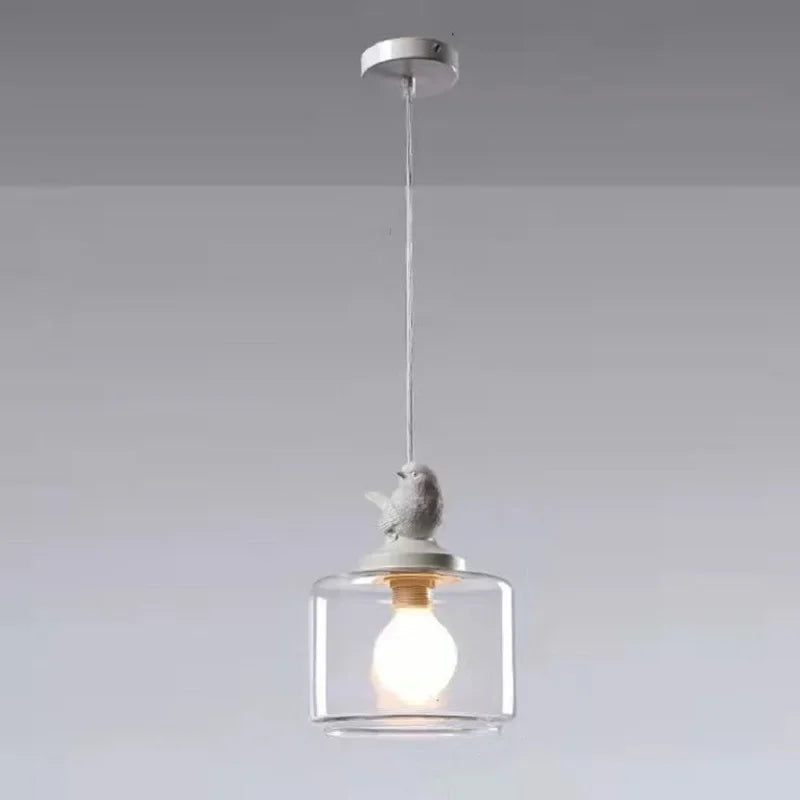 Bird Glass Pendant Light E27 Hanging LED Lamp Dining Kitchen Bedroom Decor
