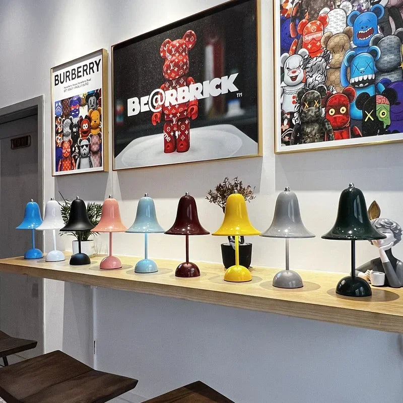 LED Bell Desk Lamp Touch Dimmable Rechargeable Table Night Light Bedside Reading