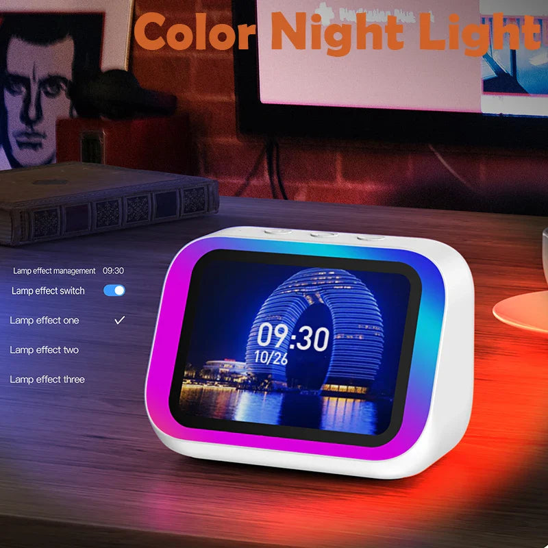 Smart Alarm Clock Bluetooth Speaker with Night Light Weather Display Music Player
