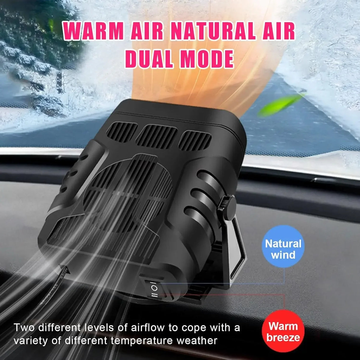 2025 Car Heater – Portable Windshield Defroster & Defogger 12V/24V Auto Dryer
