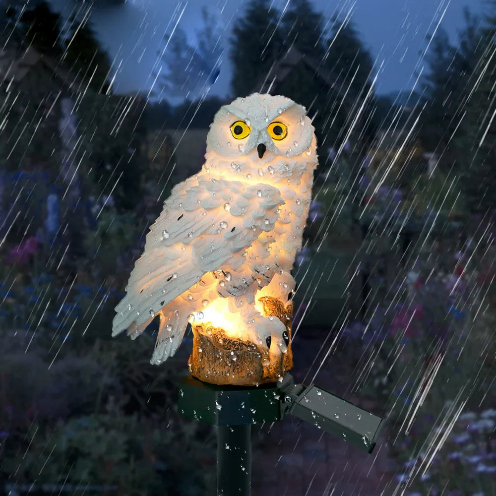 Solar Owl Garden Lights Outdoor LED Solar Powered Waterproof Animal Lamp Decor