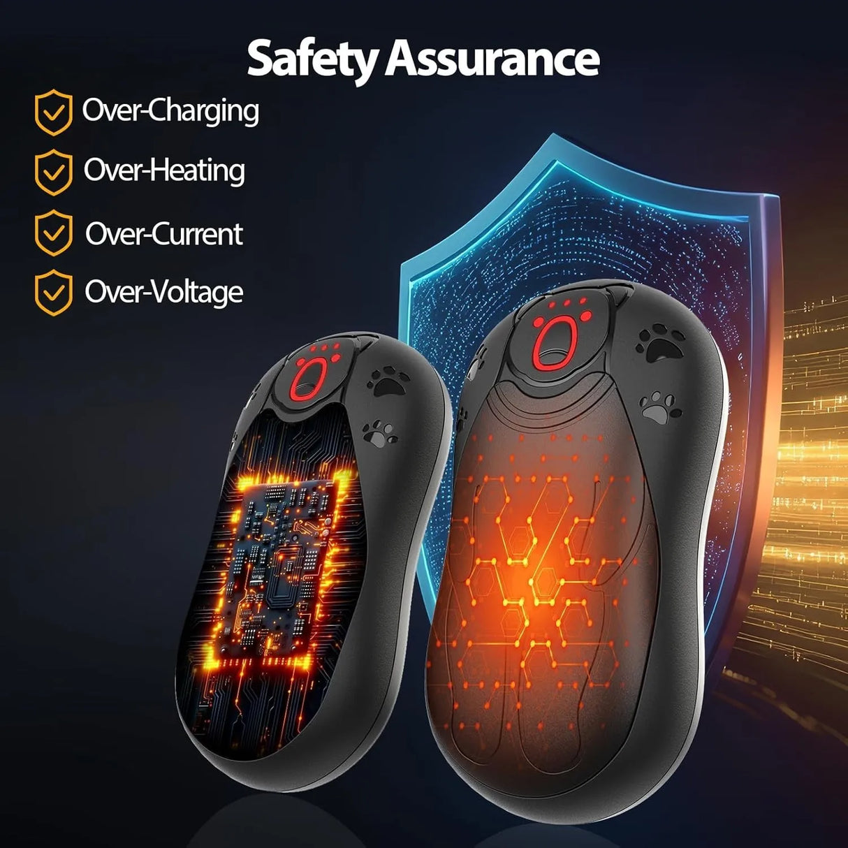 2-Pack Rechargeable Hand Warmers – 12000mAh USB Electric Heater for Winter