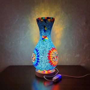 Turkish Mosaic Table Lamp Hand Inlaid Glass Mediterranean Bedroom Living Room Decor