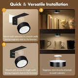 3 Pack Magnetic Picture Lights with Remote Dimmable Battery Art Wall Lights