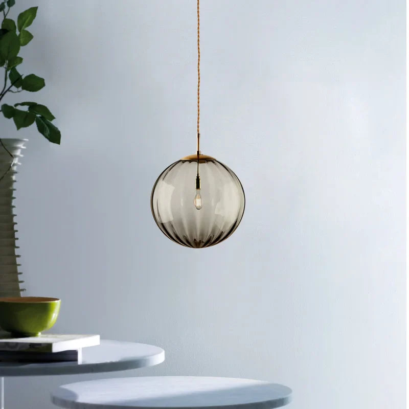 Modern LED Glass Ball Pendant Light Nordic Hanging Lamp for Bedroom Dining Bar