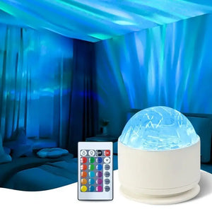 Aurora Projector Galaxy Night Light 16 Color 360 Rotating Water Ripple RGB USB Lamp